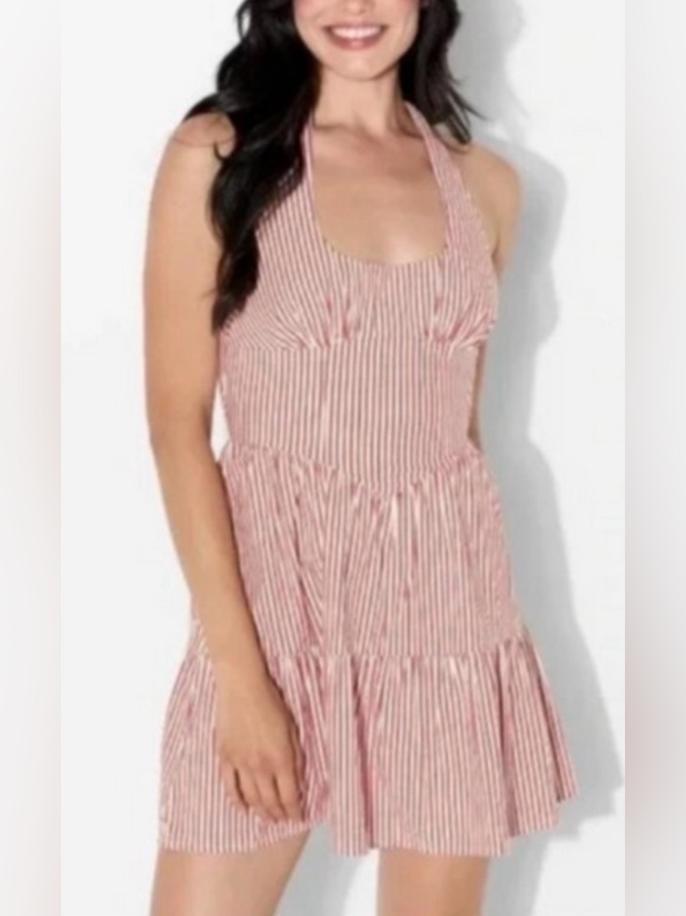 Wild Fable Striped Halter Dress Red Large NWT